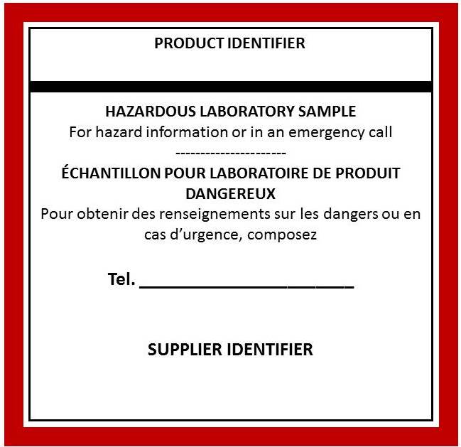 Modèle d'étiquette du laboratoire pour le SIMDUT 2015